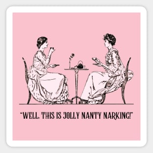 Fun Words - Nanty Narking – Vintage Style – Pink Magnet